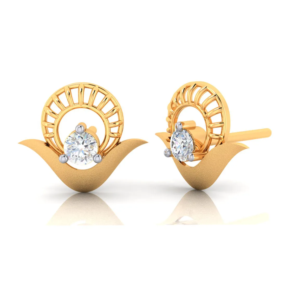 18k Gold And Diamond Mini Ear Tops