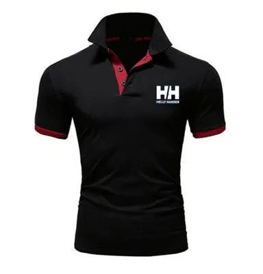 2019 New Fashion Helly Hansen Printed Men Polo Shirt Lapel Collar Slim Fit Tops Casual Classic Male Polos Shirts S-5XL