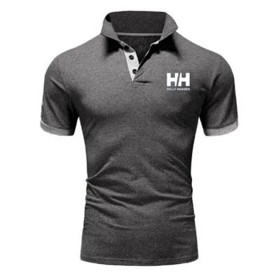 2019 New Fashion Helly Hansen Printed Men Polo Shirt Lapel Collar Slim Fit Tops Casual Classic Male Polos Shirts S-5XL