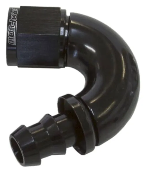 510 Series Full Flow Tight Radius Push Lock 150° Hose End -6AN AF515-06BLK