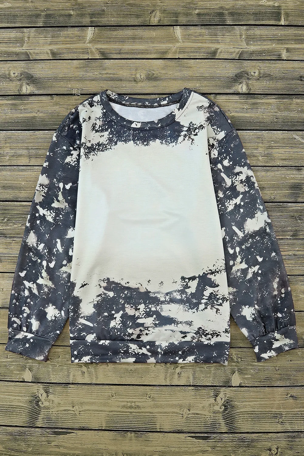 Bleached Tie Dye Long Sleeve Top