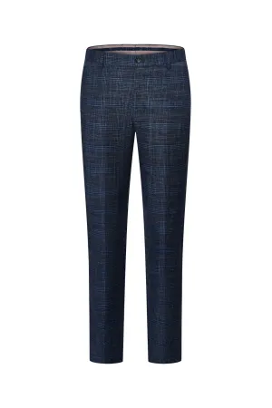 Blended Stretch Glen Check Suit Pants in Slim Fit