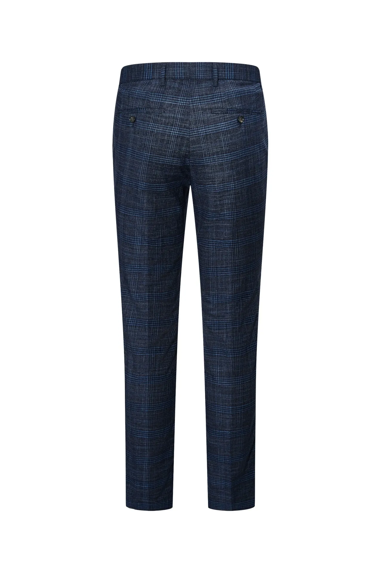 Blended Stretch Glen Check Suit Pants in Slim Fit