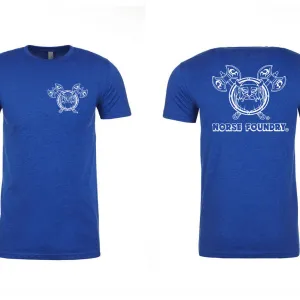 Blue and White Next Level  Soft T-Shirt