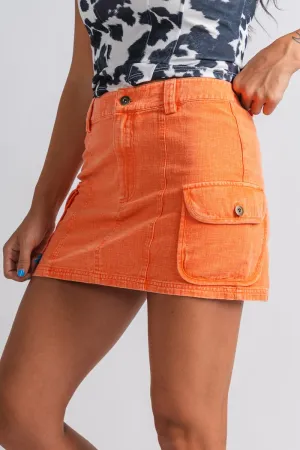 Cargo mini skirt orange