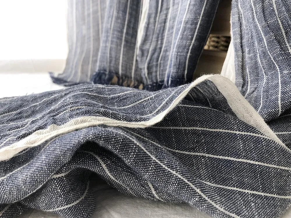 Casual Linen Stripe Scarf