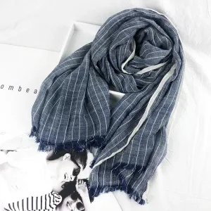 Casual Linen Stripe Scarf