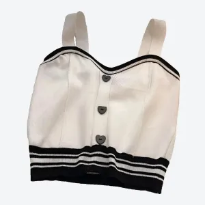 Chic Button-Front Knit Crop Tops