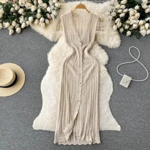 Chic Crochet Sleeveless Bodycon Dress