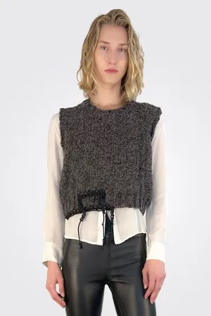 Chunky Knit Vest - Grey Melange