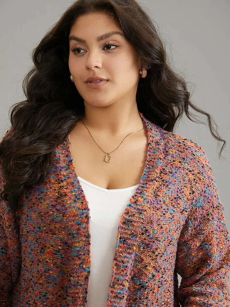 Colour Heather Pocket Open Front Cardigan