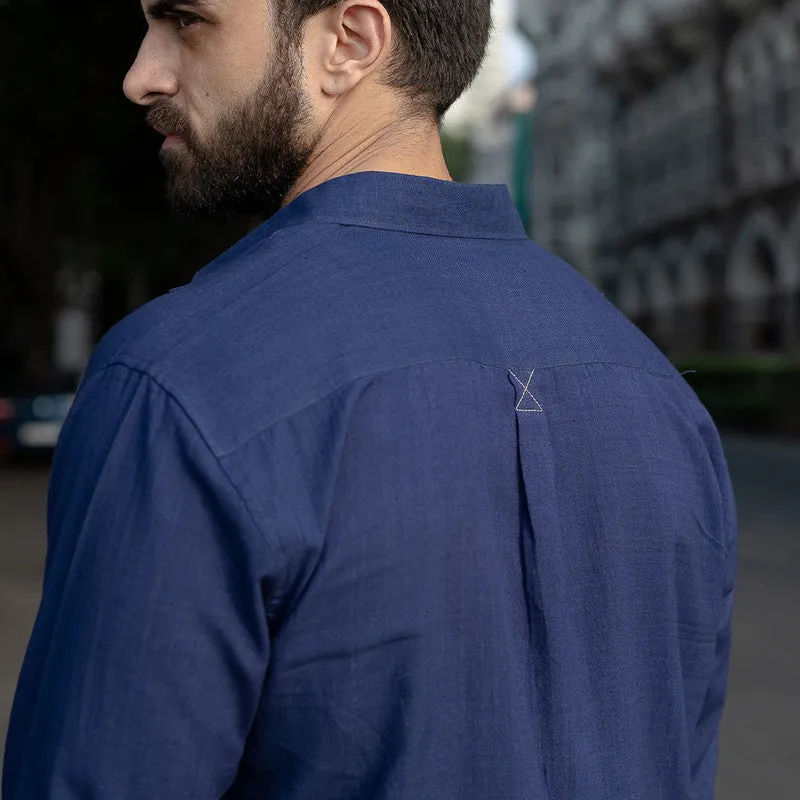 Cotton Blue Shirt for Men | Full Sleeves