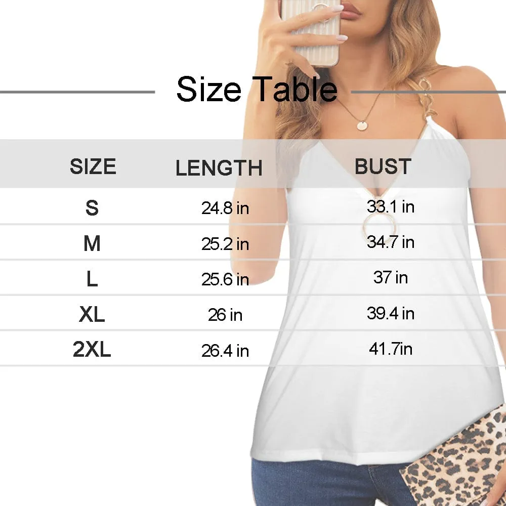 Custom Face Seahorse Top Sexy Women's V-Neck Chain Cami Tank Top