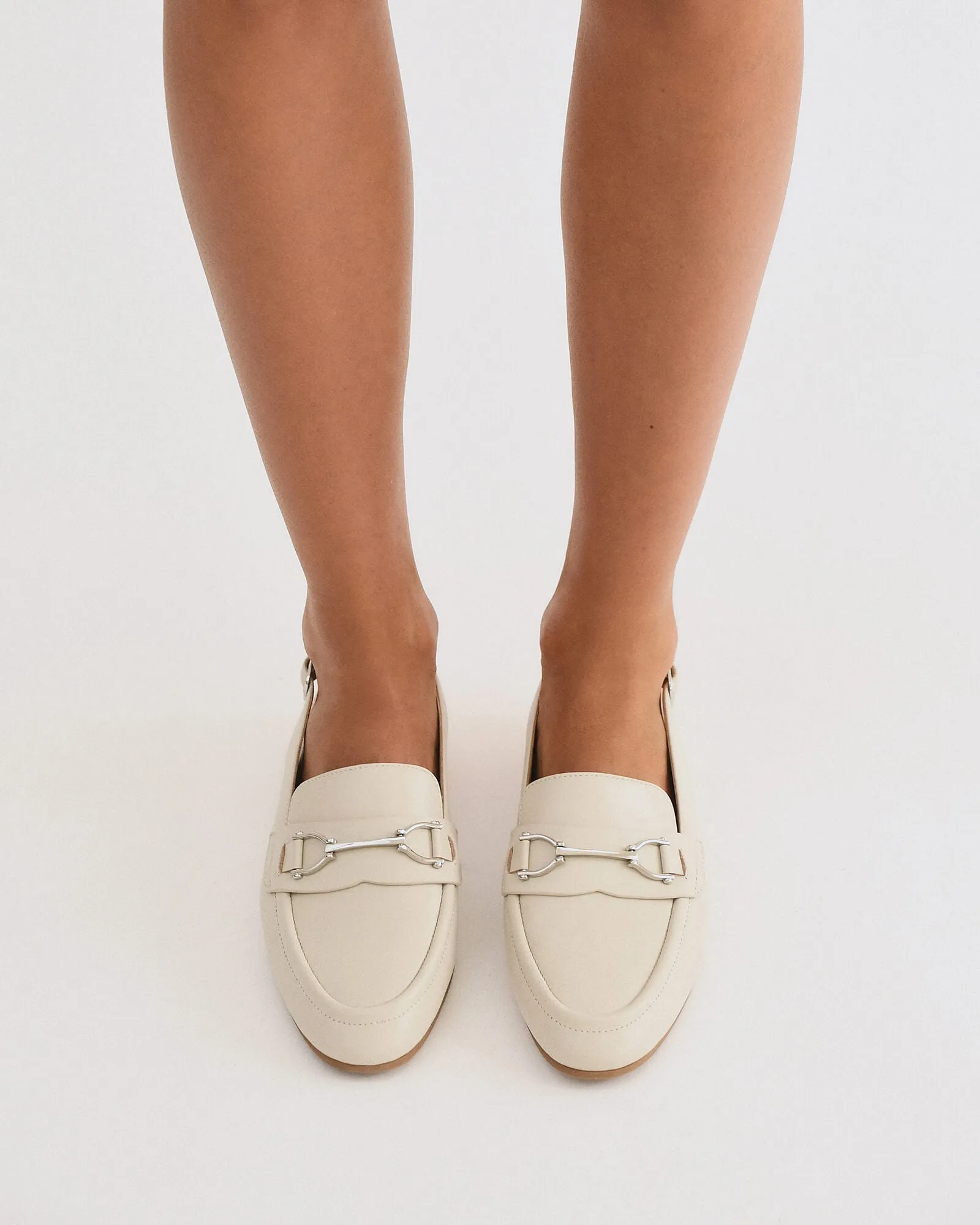 DIXIE CASUAL FLATS BONE LEATHER