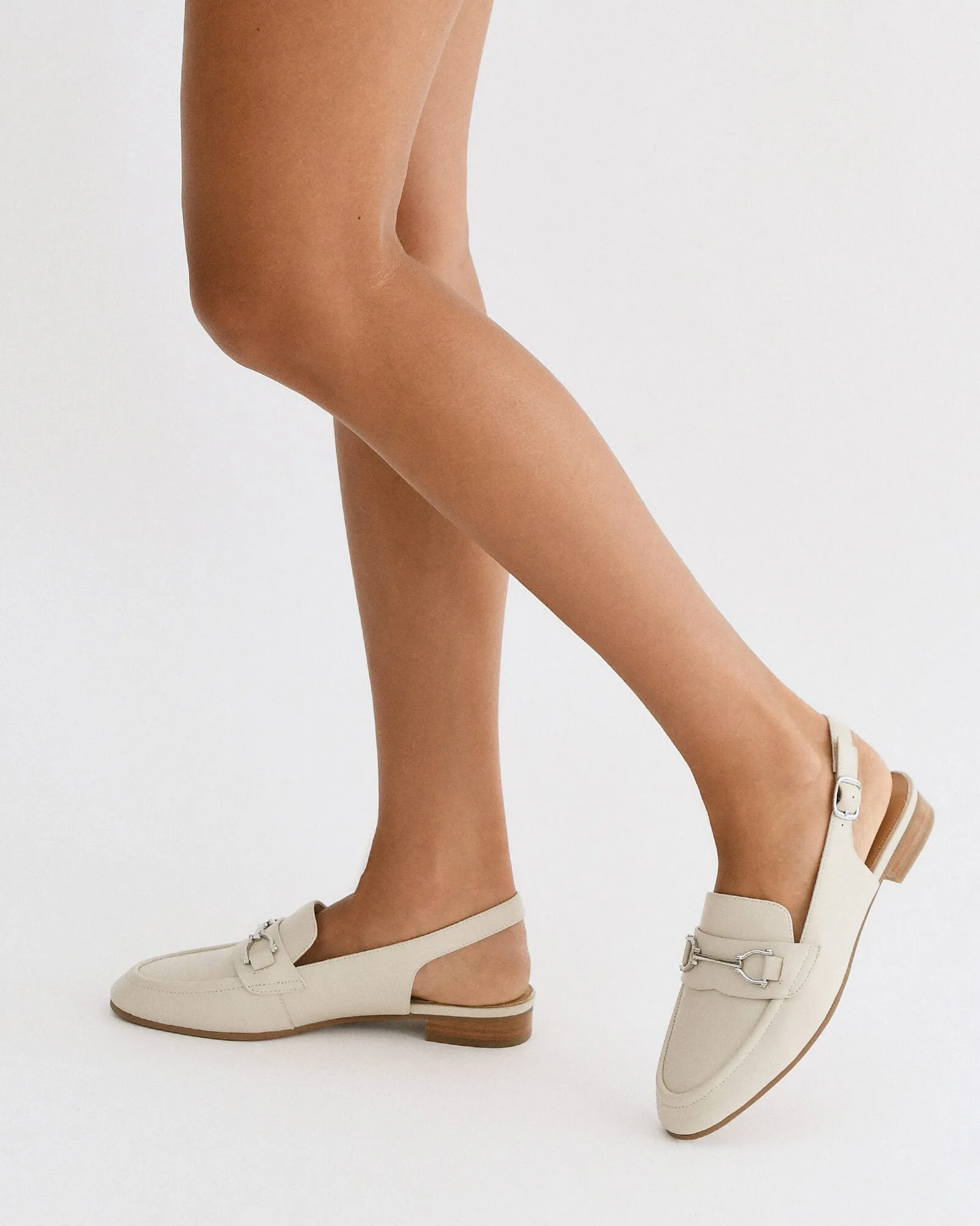 DIXIE CASUAL FLATS BONE LEATHER