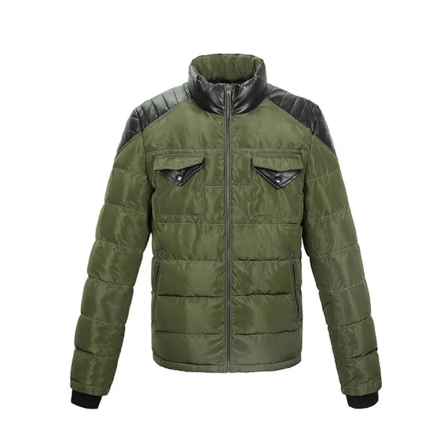 Double Pocket Men Army Green Fashion Jacket For Autumn and Winter