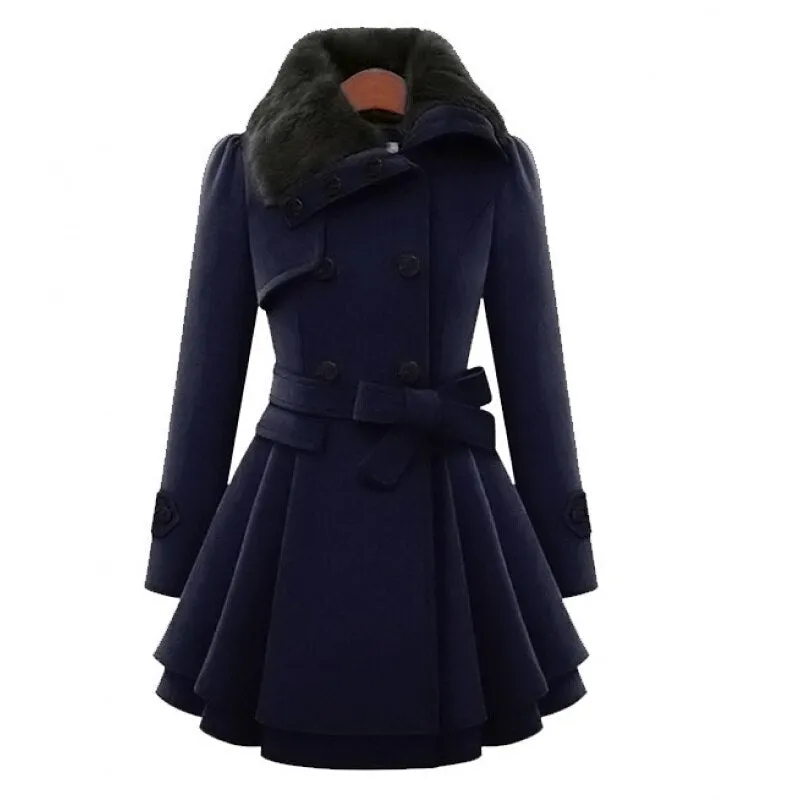 Elestria coat with fur collar