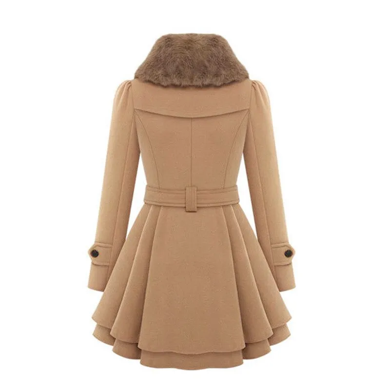 Elestria coat with fur collar