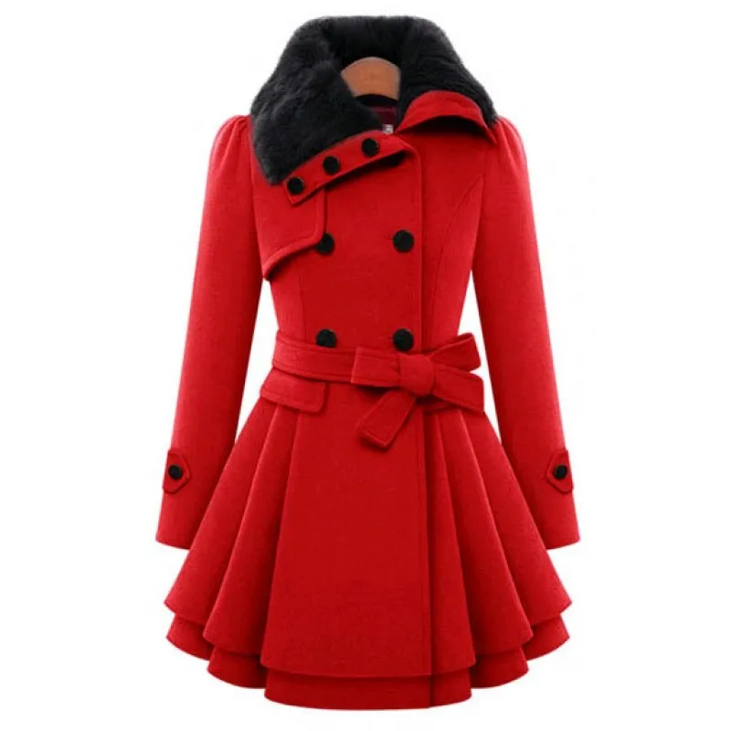 Elestria coat with fur collar