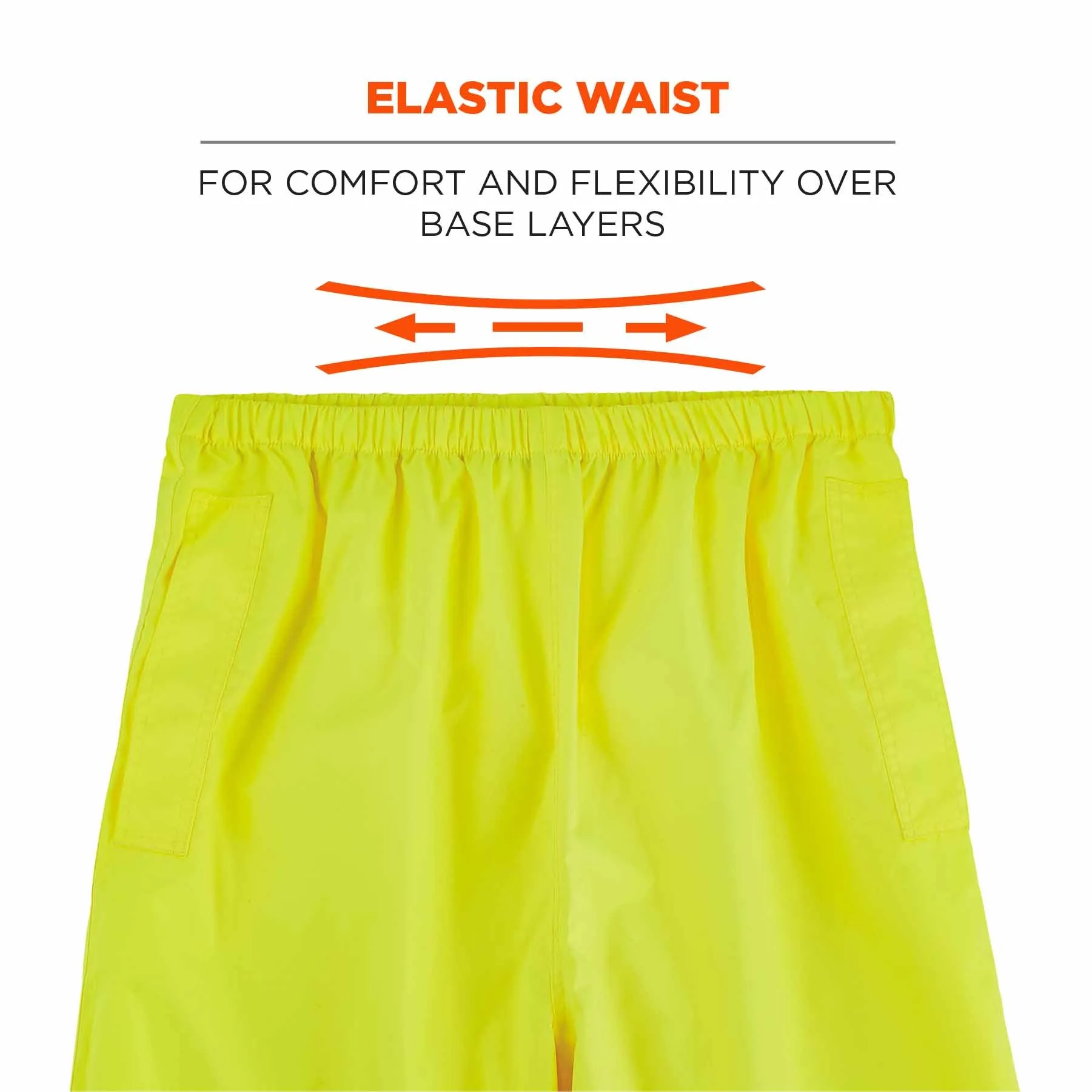 Ergodyne 25348 8916 4XL Lime Class E Lightweight Hi-Vis Rain Pants