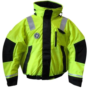 First Watch AB-1100 Flotation Bomber Jacket - Hi-Vis Yellow/Black - Medium [AB-1100-HV-M]