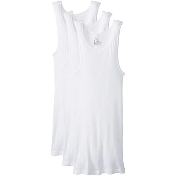 FRUIT OF THE LOOM TAGLESS TANK TOPS - 3 PACK