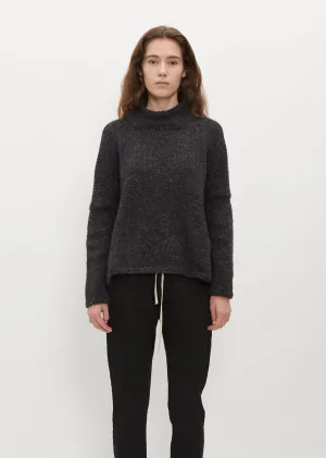 Hand Knit Oversized Alpaca and Wool High Neck — Slate