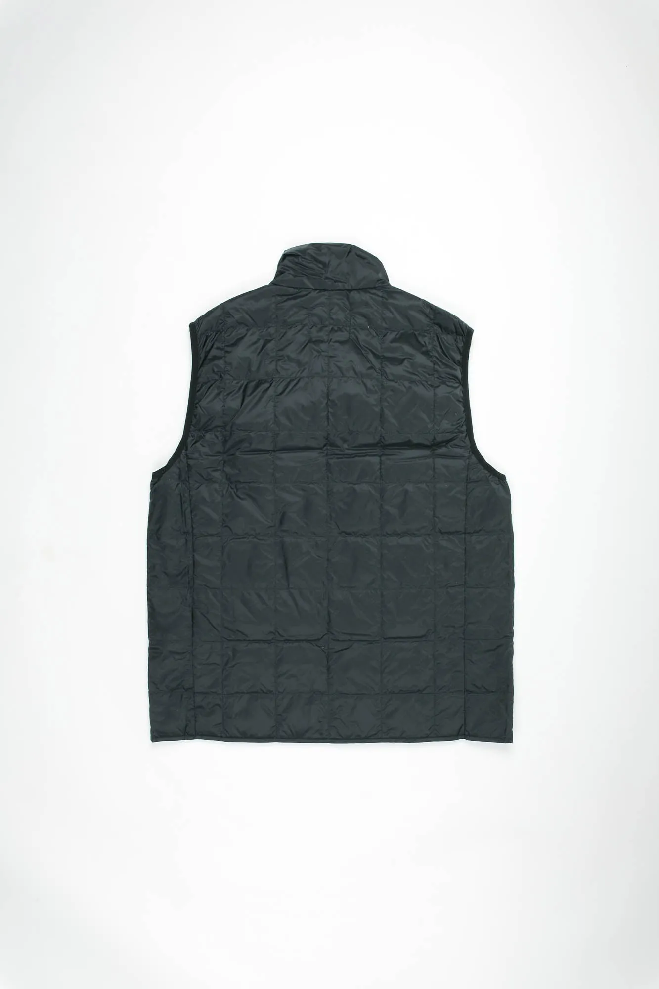 Hi Neck W-Zip Down Vest | Black