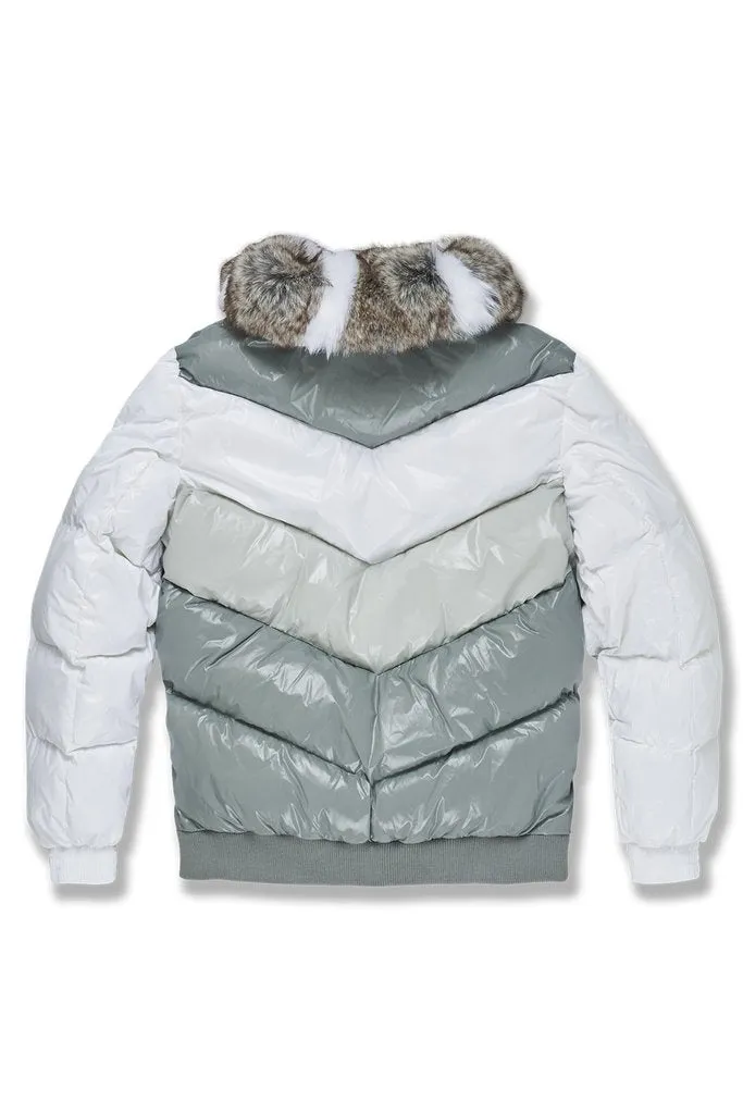 Jordan Craig   NYLON COLOR BLOCK PUFFER JACKET Men’s -WHITE GREY