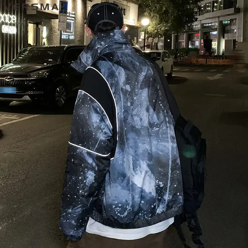 Korean Kpop Starry Reflective Parkas Coat