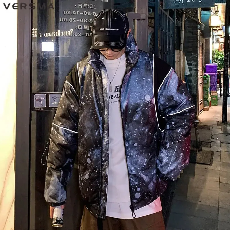 Korean Kpop Starry Reflective Parkas Coat