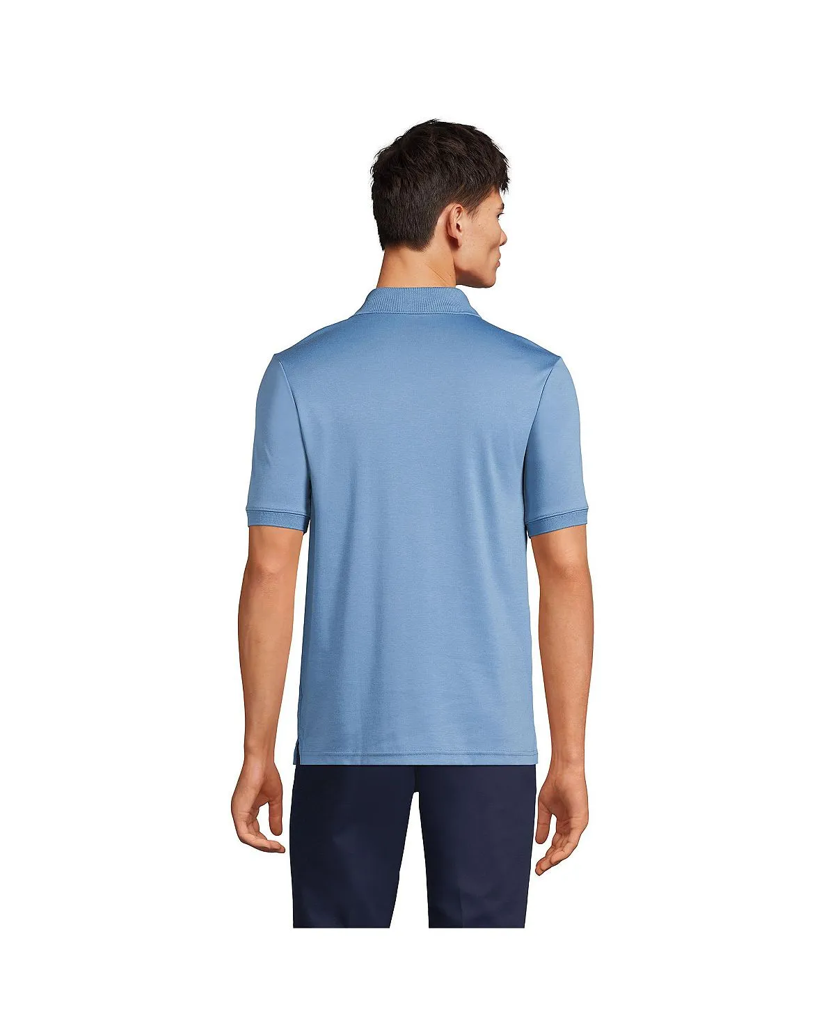 Lands' End Men's Super Soft Short Sleeve Polo Shirt Supima