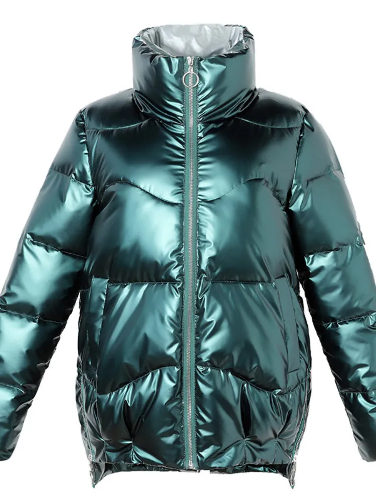 Light-reflecting Parka Short Padded Jacket