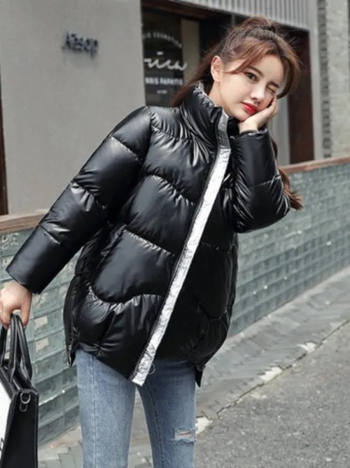 Light-reflecting Parka Short Padded Jacket