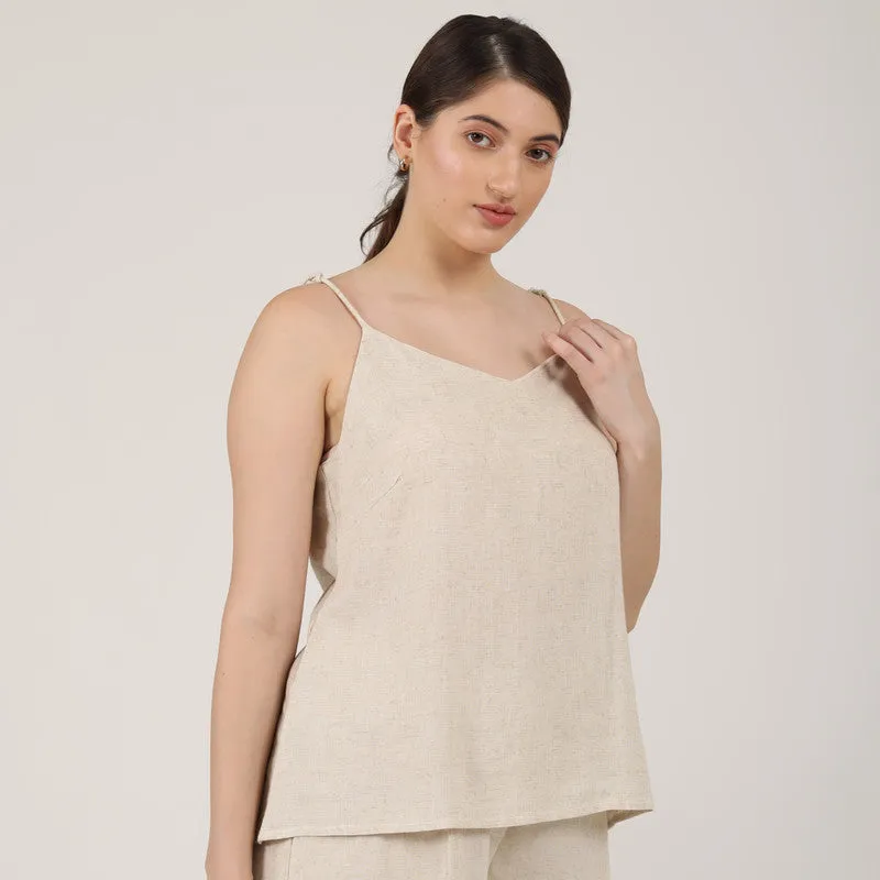 Linen Slip Top for Women | Beige