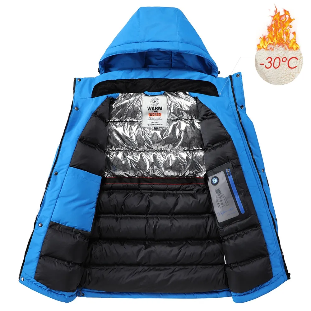 Men Hooded Winter Snow Parkas