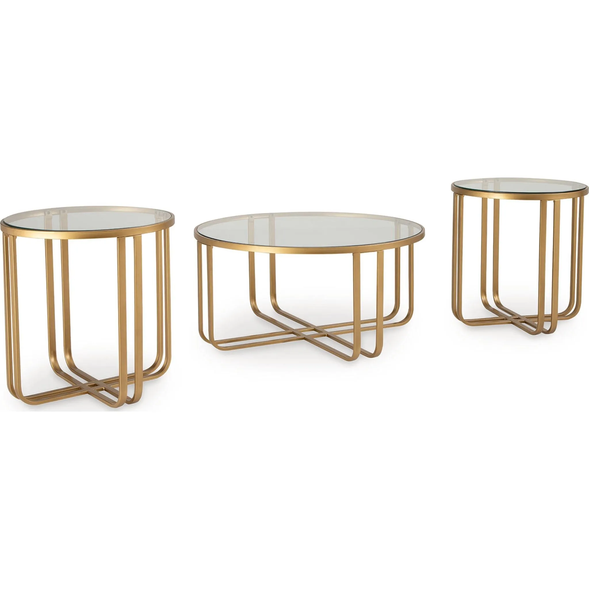 Milloton 3 Pack Tables - Gold