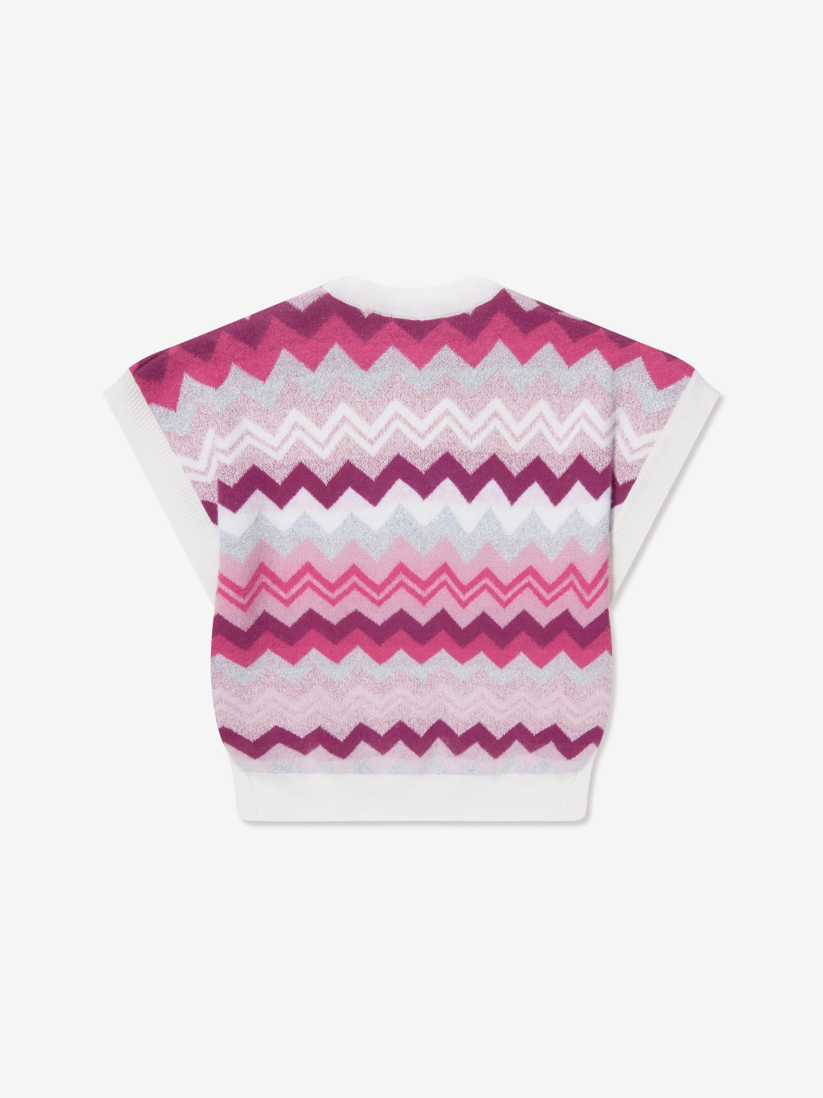 Missoni Girls Zigzag Knitted Vest in Pink