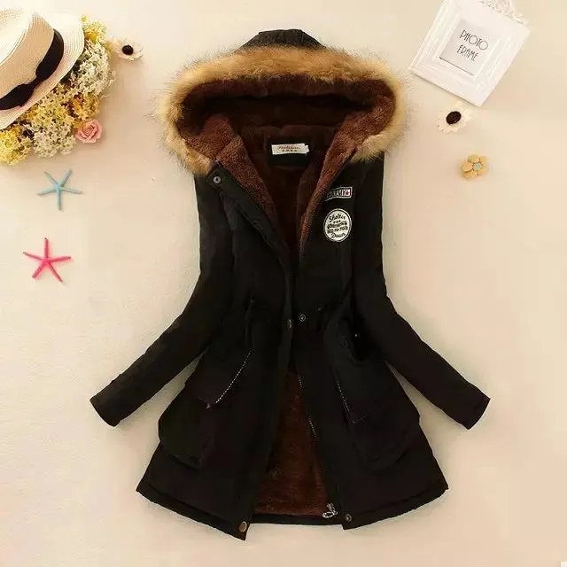 New Autumn Winter Women Cotton Jacket Padded Hooded Parkas