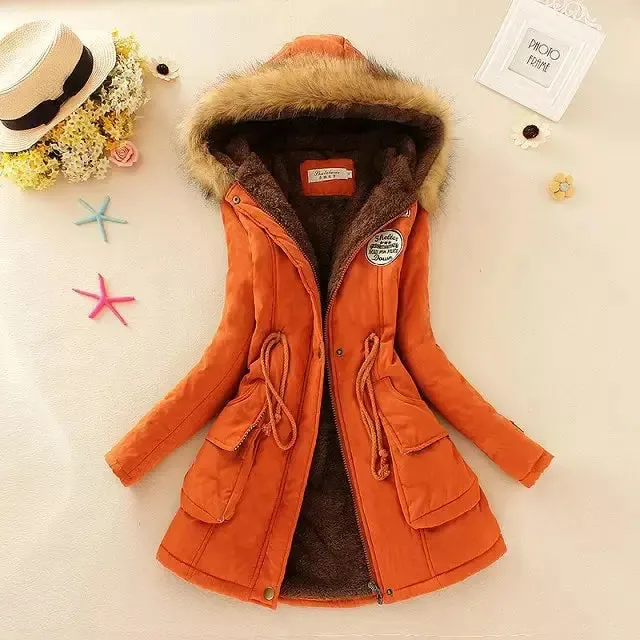 New Autumn Winter Women Cotton Jacket Padded Hooded Parkas