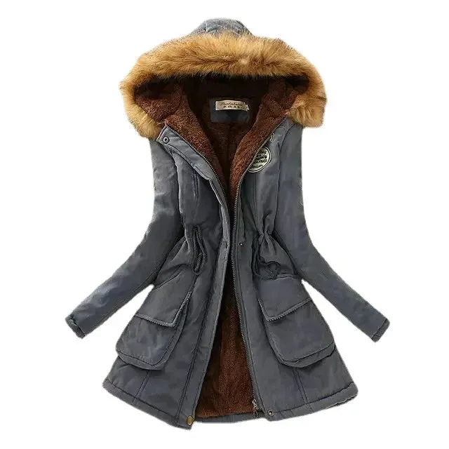 New Autumn Winter Women Cotton Jacket Padded Hooded Parkas