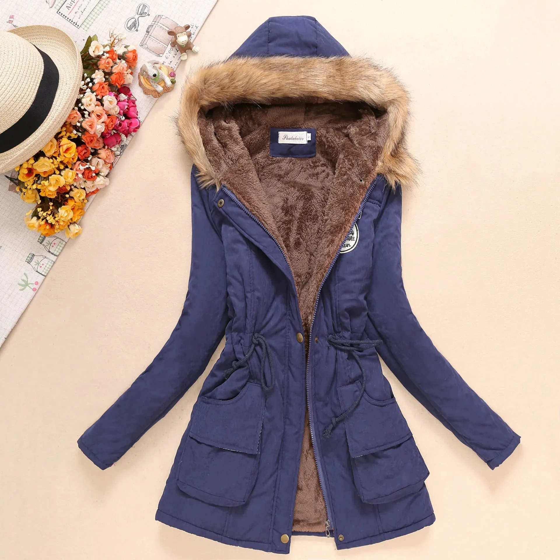 New Autumn Winter Women Cotton Jacket Padded Hooded Parkas