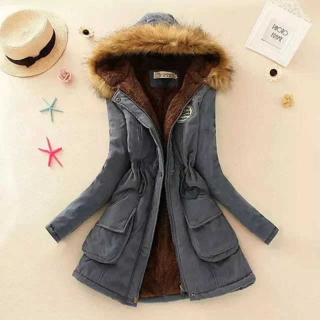 New Autumn Winter Women Cotton Jacket Padded Hooded Parkas