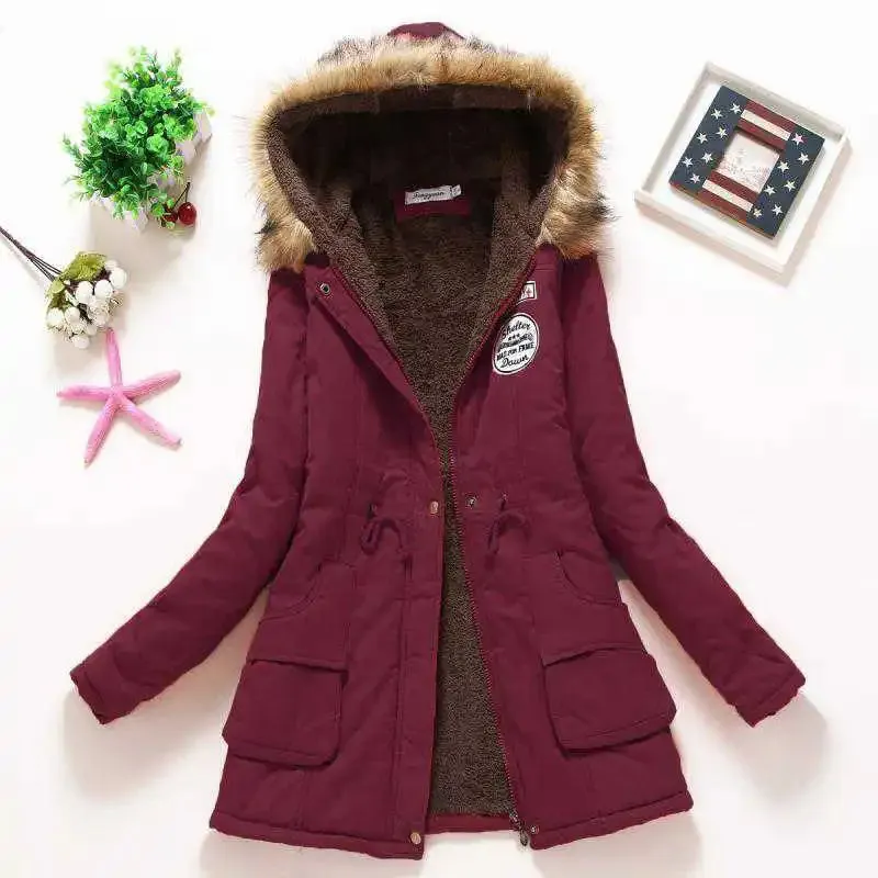 New Autumn Winter Women Cotton Jacket Padded Hooded Parkas