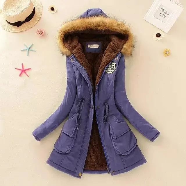 New Autumn Winter Women Cotton Jacket Padded Hooded Parkas