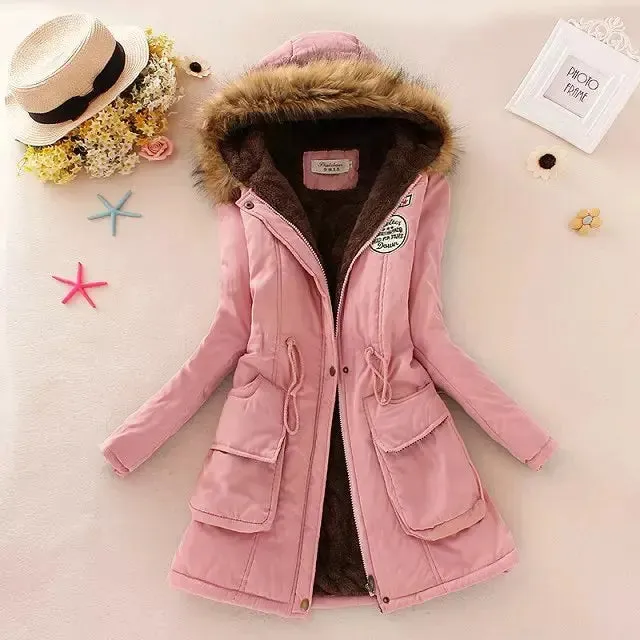 New Autumn Winter Women Cotton Jacket Padded Hooded Parkas