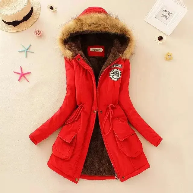 New Autumn Winter Women Cotton Jacket Padded Hooded Parkas