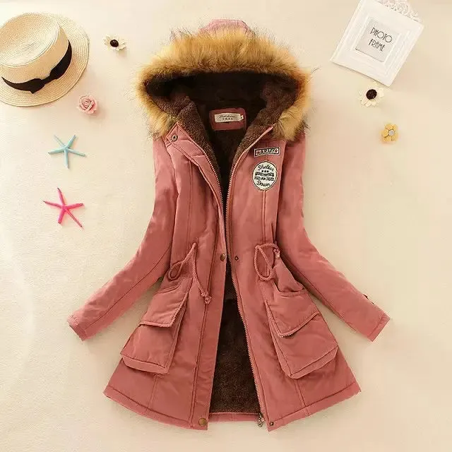 New Autumn Winter Women Cotton Jacket Padded Hooded Parkas