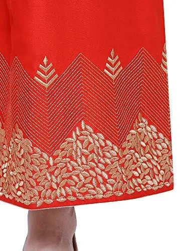 Nikshita Fashion Women's Cotton Abstract Design Ethnic Palazzo (Wk 3_19_21617, Red, Free Size)