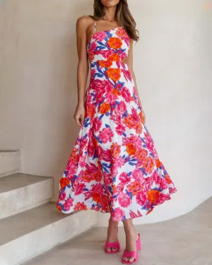 Sexy sloping shoulder maxi dress